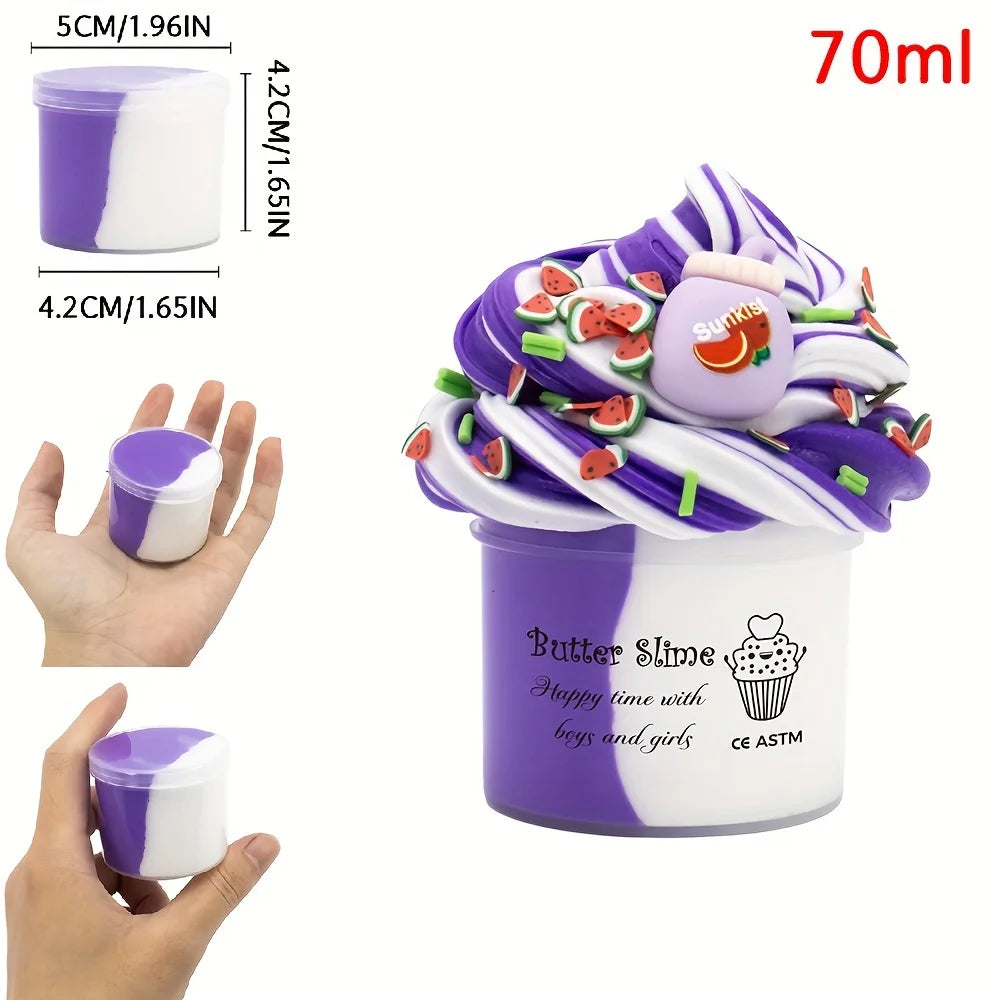 Dubbelkleurige Slime van 2,37 oz | Superzachte en Rekbare Putty, Niet-Plakkend, Educatief Speelgoed, Verjaardagscadeau voor Kinderen