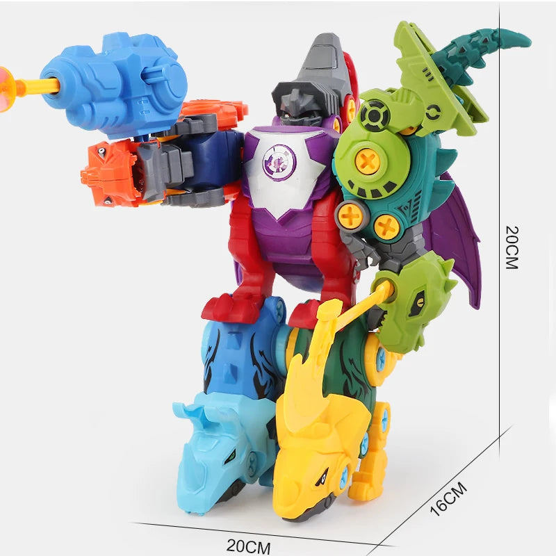 5-in-1 Dino Bouwset voor Kinderen | DIY Dinosaurus Transformeer Speelgoed met Schroevendraaier