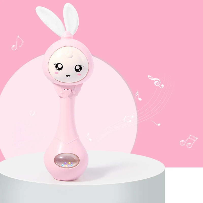 Muzikale Slimme Rammelaar Konijn – Interactief Educatief Babyspeelgoed met Licht & Geluid voor Pasgeborenen