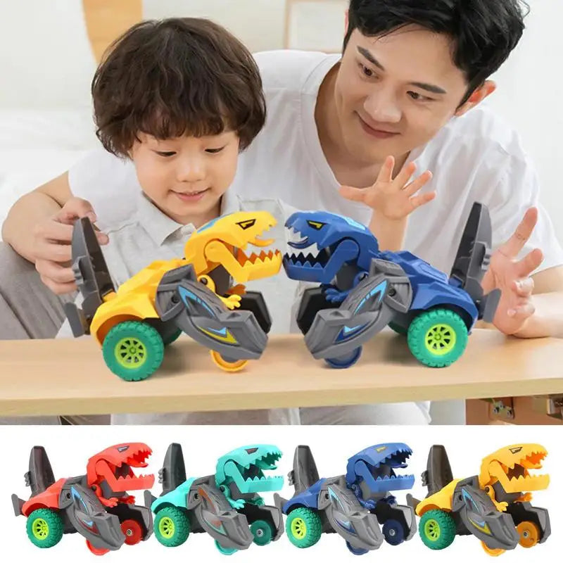 Automatische Dinosaur speelgoedauto 2-in-1 - LED Dino transformatie met muziek en licht voor kinderen vanaf 3 jaar, verjaardagscadeau