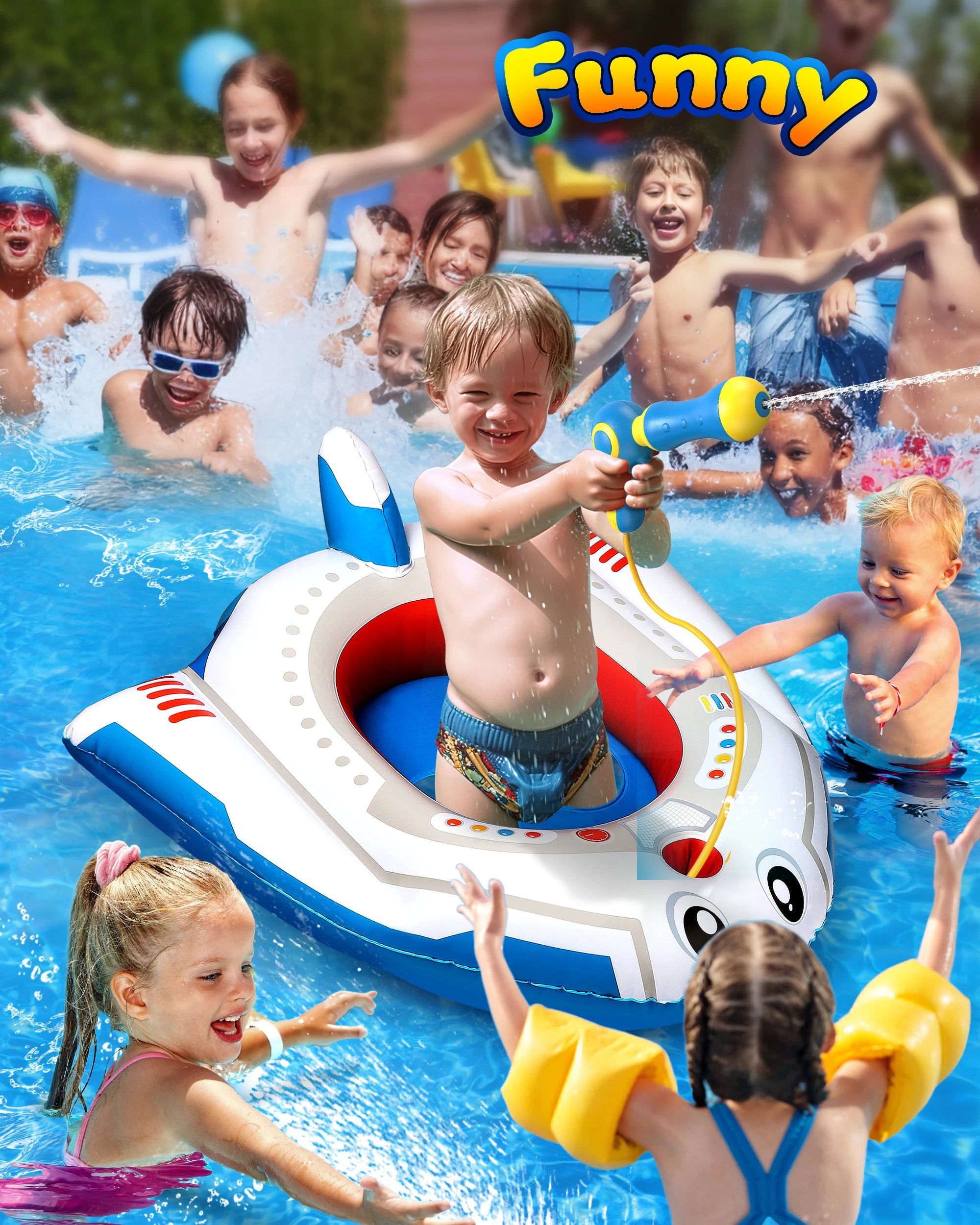 Zwemband voor Kinderen met Waterpistool – Zwembadspeelgoed voor Jongens en Meisjes van 4 tot 9 Jaar | Zomerpret