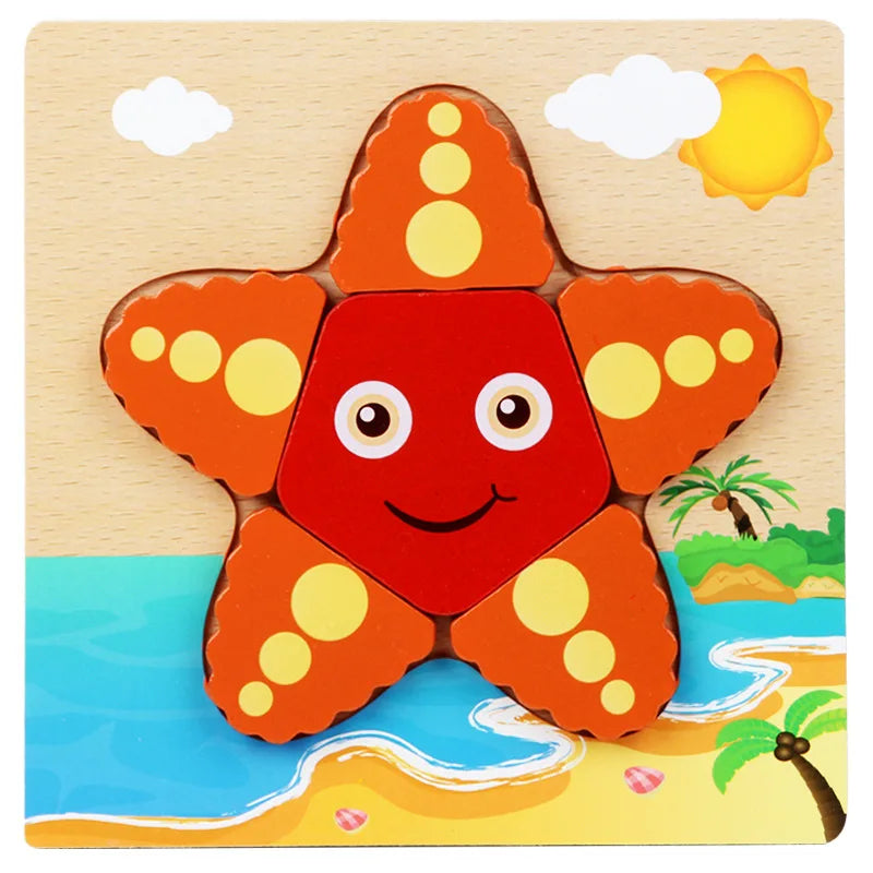 Montessori Houten 3D Dierenpuzzel | Educatief Speelgoed voor Kleuters