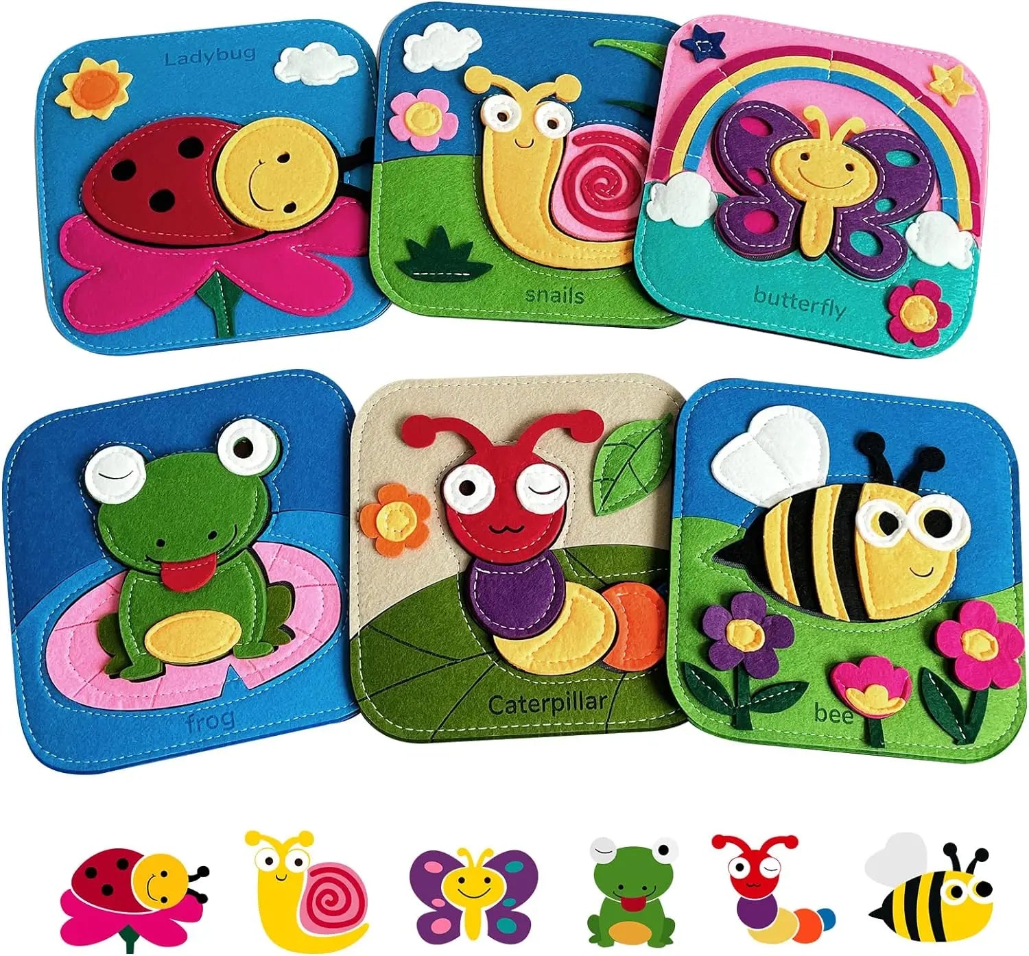 Montessori Giraffe Busy Board | Viltboek voor Fijne Motoriek