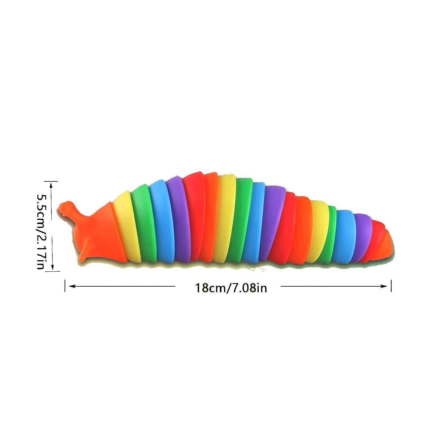 Fidget Slak Speelgoed 18cm | Kleurrijk Sensorisch Twist Rupsje, Stressverlichting voor Kinderen