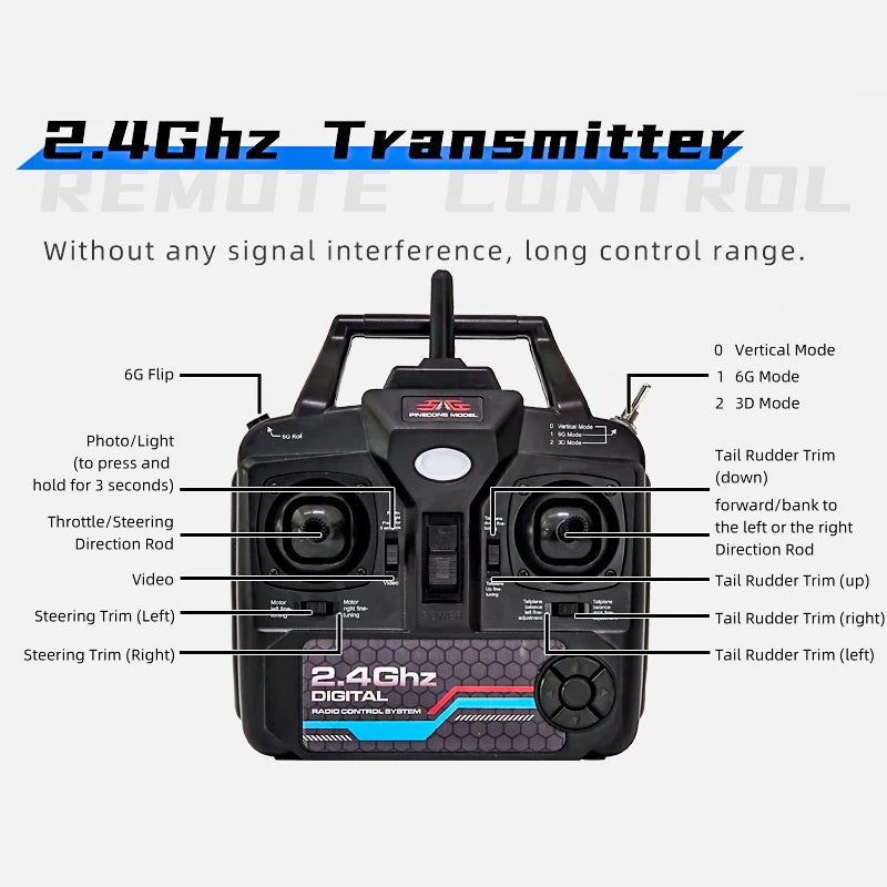 Vliegtuig met 4 Kanalen | 6G Auto Stabilisatie | 4K Camera Stunt Afstandsbestuurbaar Vliegtuig Speelgoed voor Kinderen