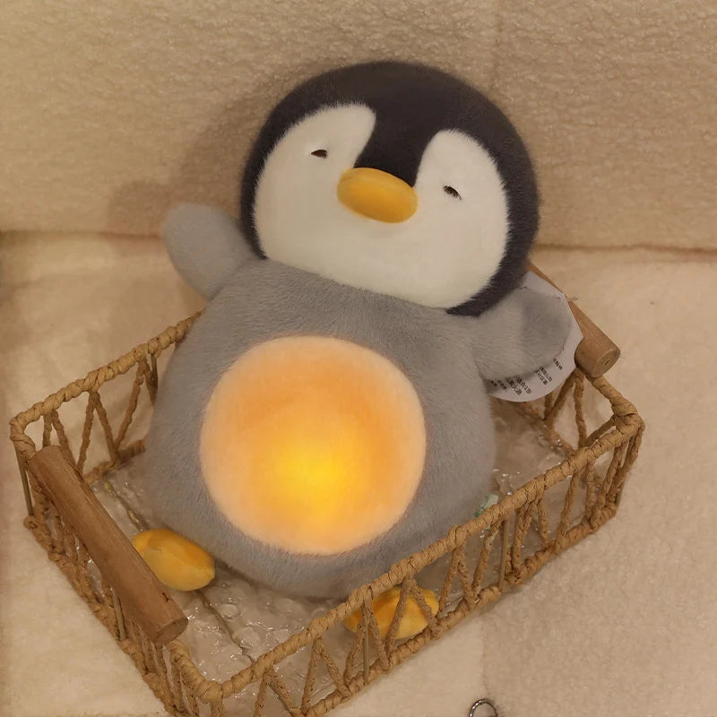 Goedenacht Pinguïn & Zeehond Knuffels met Licht | Ademende Dierenpoppen voor Kinderen, Zacht en Rustgevend