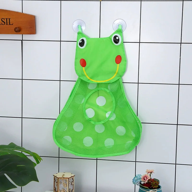 Schattige Badfiguren met Net – Eend, Tijger, Kikker, Panda | Opbergzak met Sterke Zuignappen voor Badkamer & Waterspeelgoed