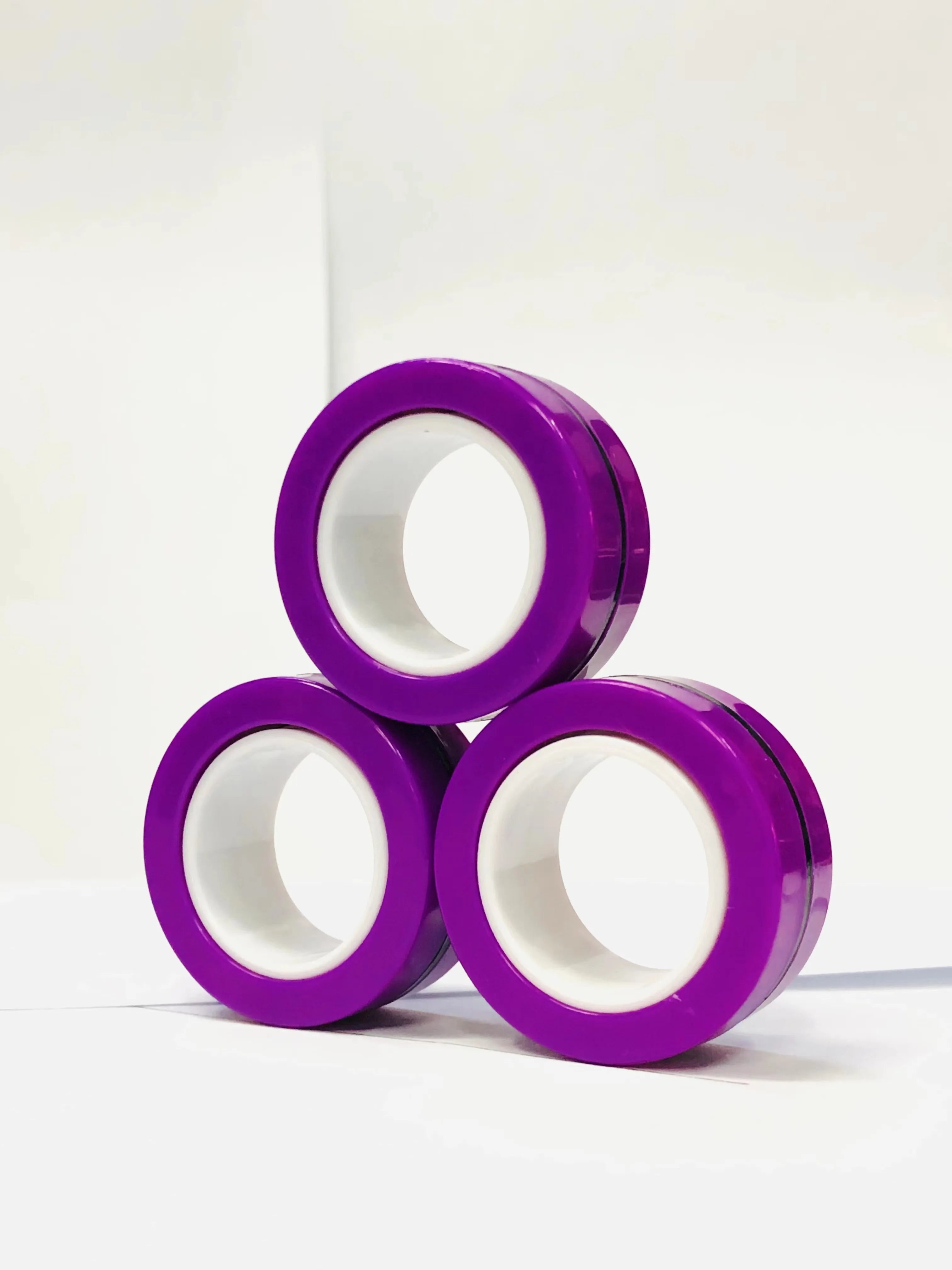3 stuks vinger magnetische ringen | Kleurrijke fidget speelgoed set voor volwassenen en kinderen, magneet spinner ringen voor stressverlichting