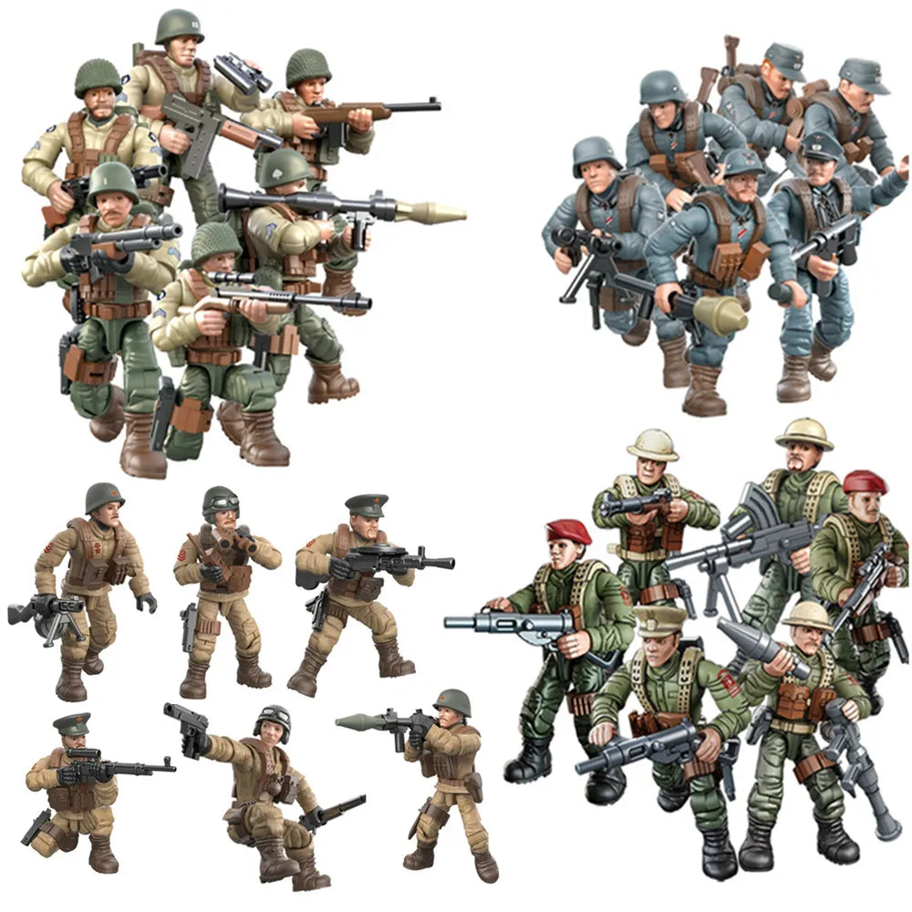 2024 Tweede Wereldoorlog WW2 Leger Militaire Soldaten SWAT Speciale Eenheid Figuren Model Bouwstenen Bricks Kinderspeelgoed Cadeau