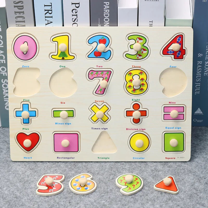 Montessori houten puzzel van 30 cm – Leren en spelen met één handgreep
