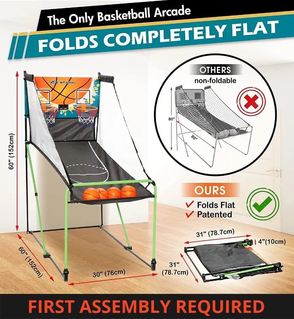 Basketbal Arcade Spel voor Kinderen - Indoor Speelgoed voor Jongens & Meisjes 3-10 Jaar | Interactief Basketbalspel