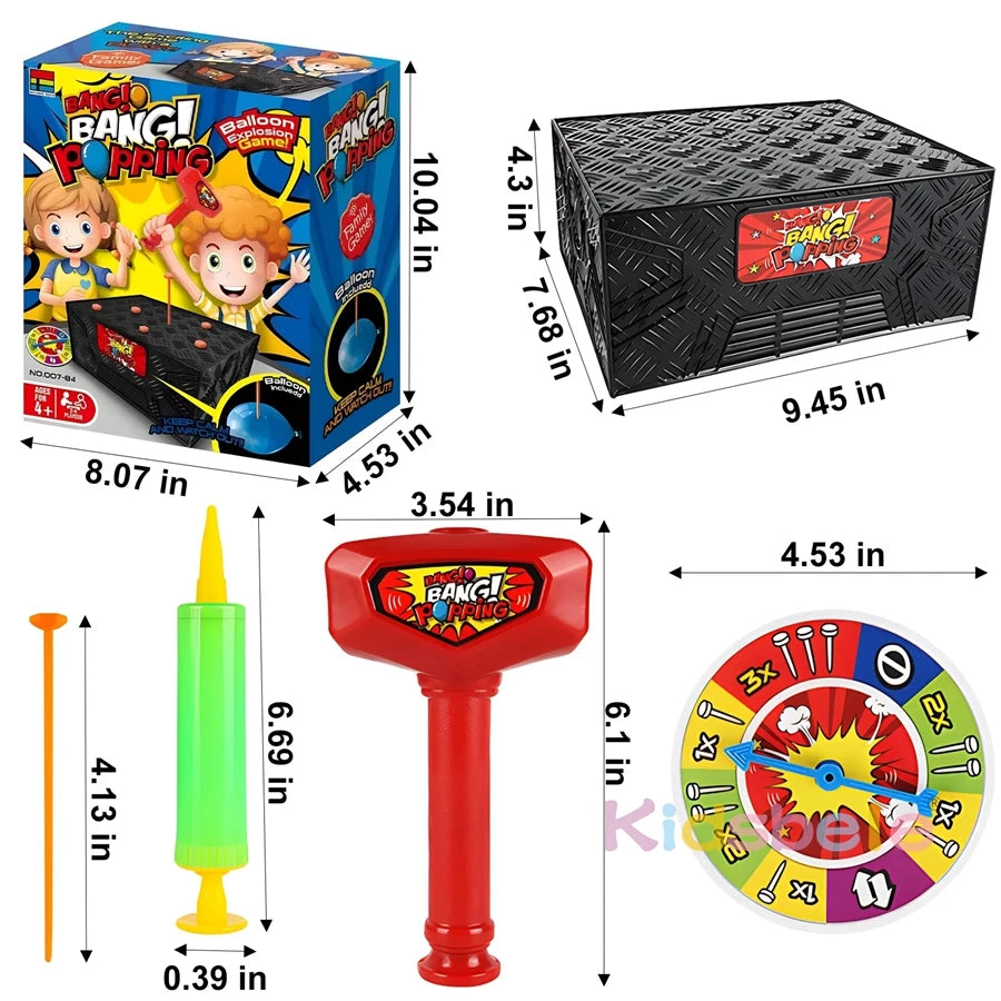 Whack-a-Balloon Blast Box | Ballonnen Poppend Tafelspel voor Familie & Feestjes