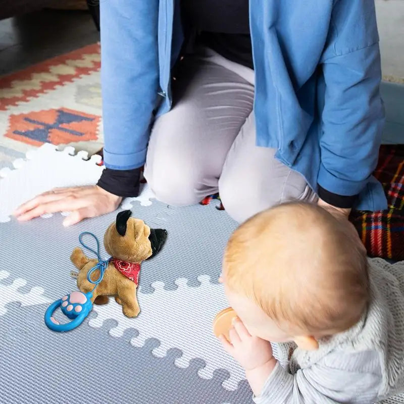 Interactieve Pluchen Puppy | Elektronisch huisdier met afstandsbediening & riem – Speelgoedhond voor kinderen