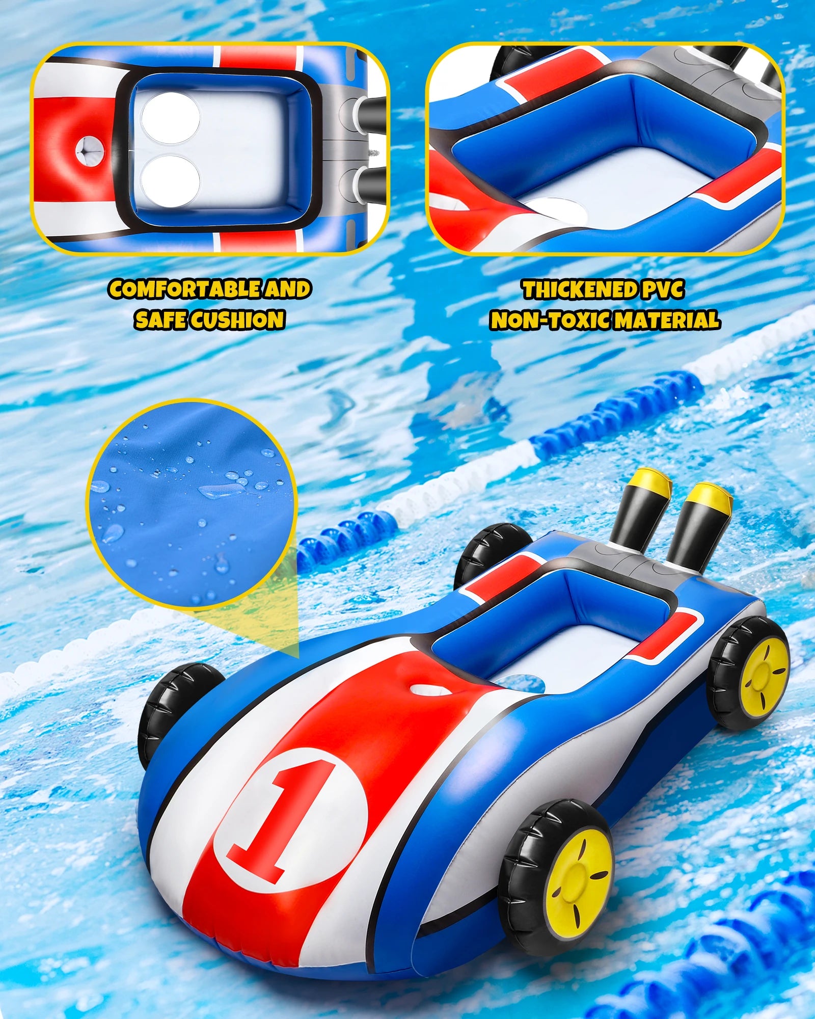 Opblaasbare Pool Float met Water Gun | Ride-On Zwemmen Speelgoed voor 4 5 6 7 8 9 Jaar Oude Jongens Meisjes Zomer Buiten Water Pool Games
