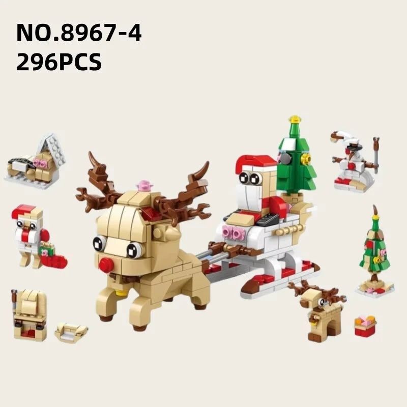 6-in-1 Kerst Bouwstenen Set met Licht | Creatief Winterdorp Speelgoed voor Kinderen