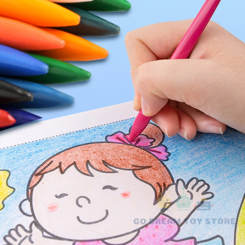 24/12-delige Kleurrijke Krijtjes | Veilige, Niet-Giftige Kleurpotloden voor Kinderen, Graffiti & Tekenstationery