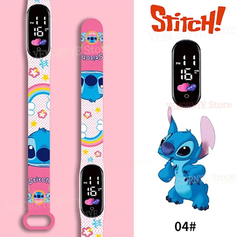 Stitch Digitale Kinderhorloge | Anime Figuren LED Lichtgevende Touchscreen Waterdicht Elektronisch Sporthorloge, Verjaardagscadeau