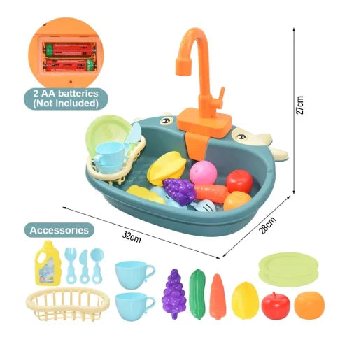 Kinderkeuken Gootsteen Speelgoed | Mini Vaatwasser Simulatiespeelset voor Meisjes