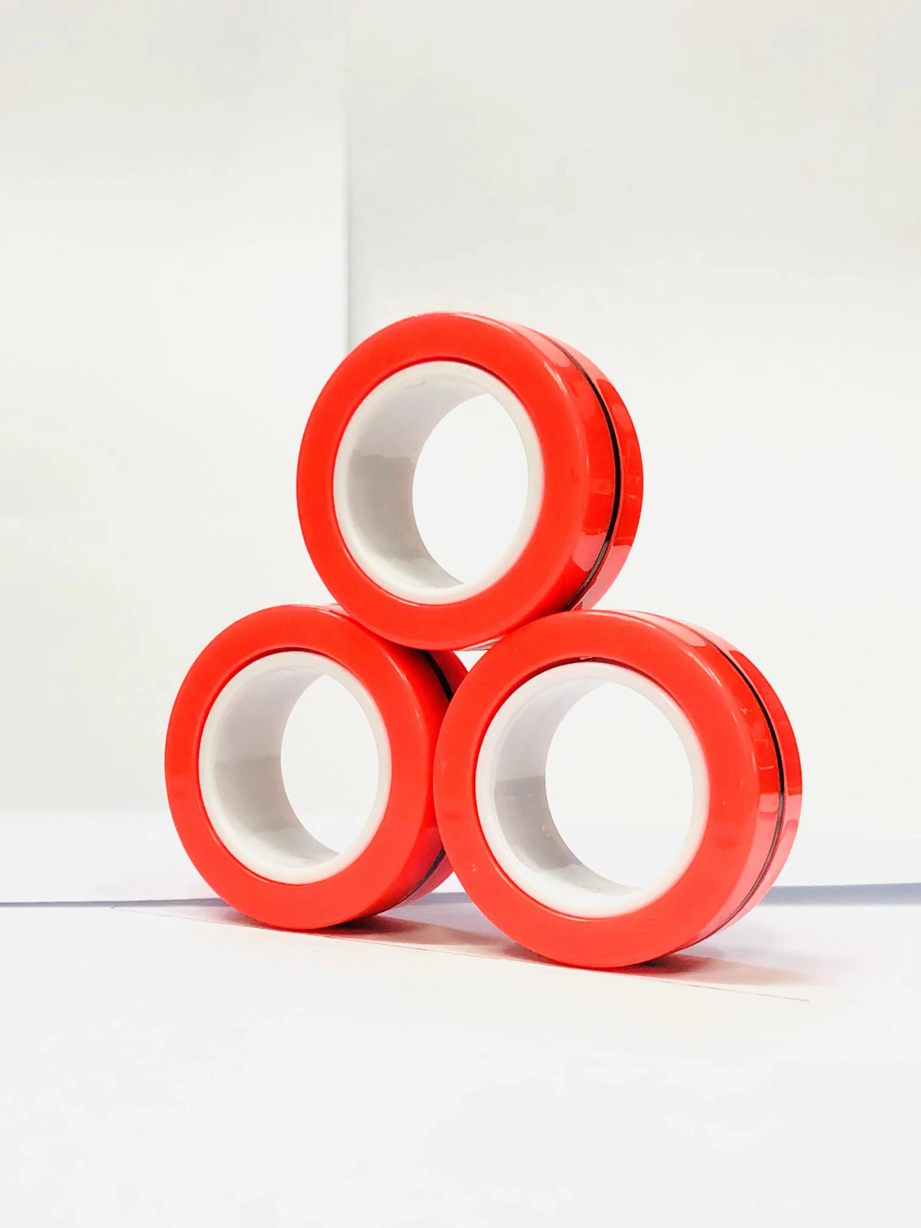 3 stuks vinger magnetische ringen | Kleurrijke fidget speelgoed set voor volwassenen en kinderen, magneet spinner ringen voor stressverlichting