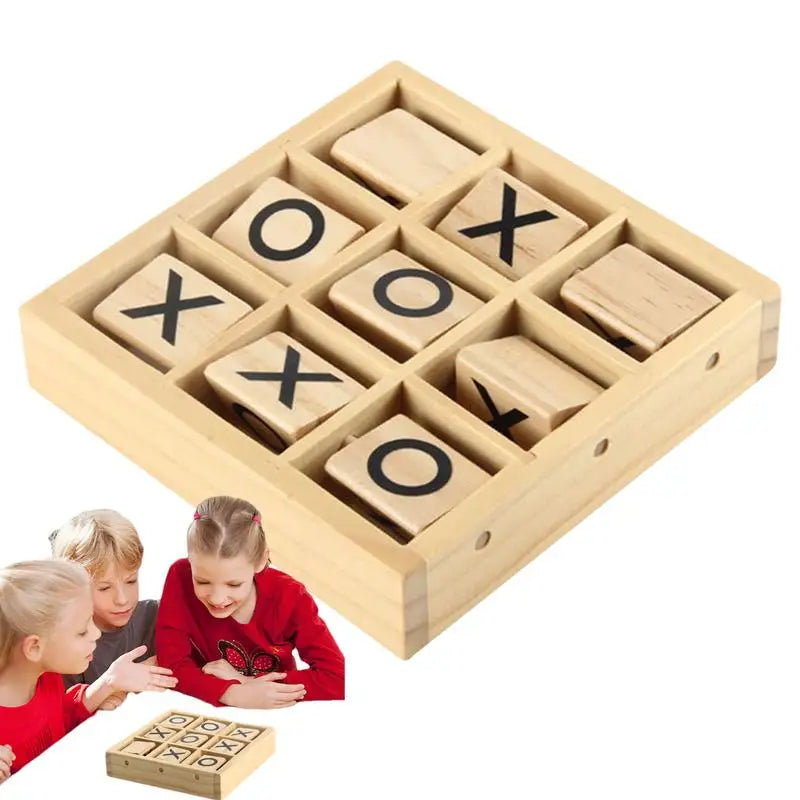 Houten Tic Tac Toe Spel | Educatief Familie & Reis Bordspel, Indoor & Outdoor Speelplezier
