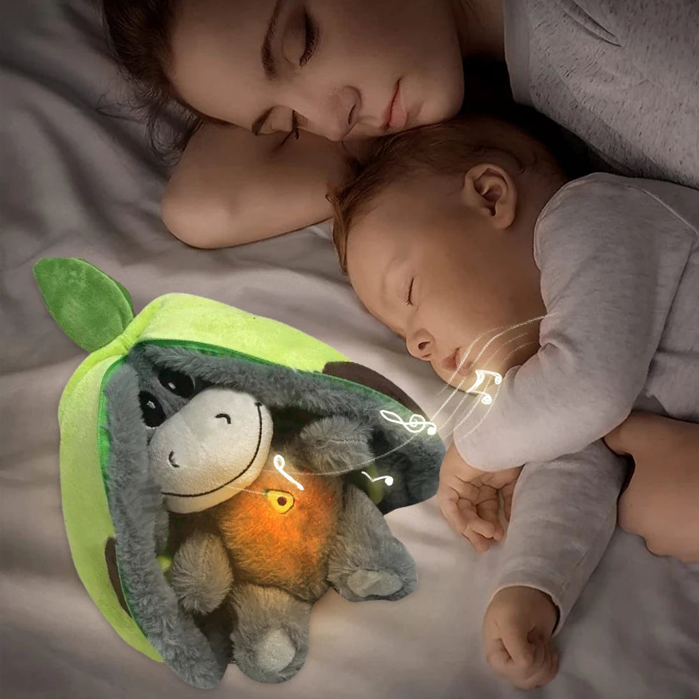 30cm Aardbei Ezel Knuffel met Licht | Creatieve Baby Pop, Ademend Pluche Slaapspeeltje als Fruitfiguur