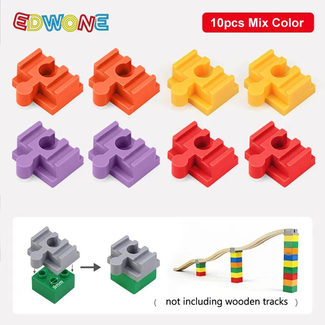 10pcs Houten Circuit Accessoires - Plastic Adapters voor Trein Speelgoed Rails