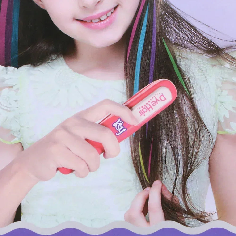 DIY haarkrijtset - Uitwasbare, tijdelijke haarkrijtjes met kleurkam, ideaal speelgoed voor meisjes.