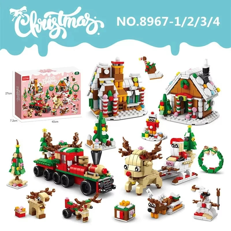 6-in-1 Kerst Bouwstenen Set met Licht | Creatief Winterdorp Speelgoed voor Kinderen