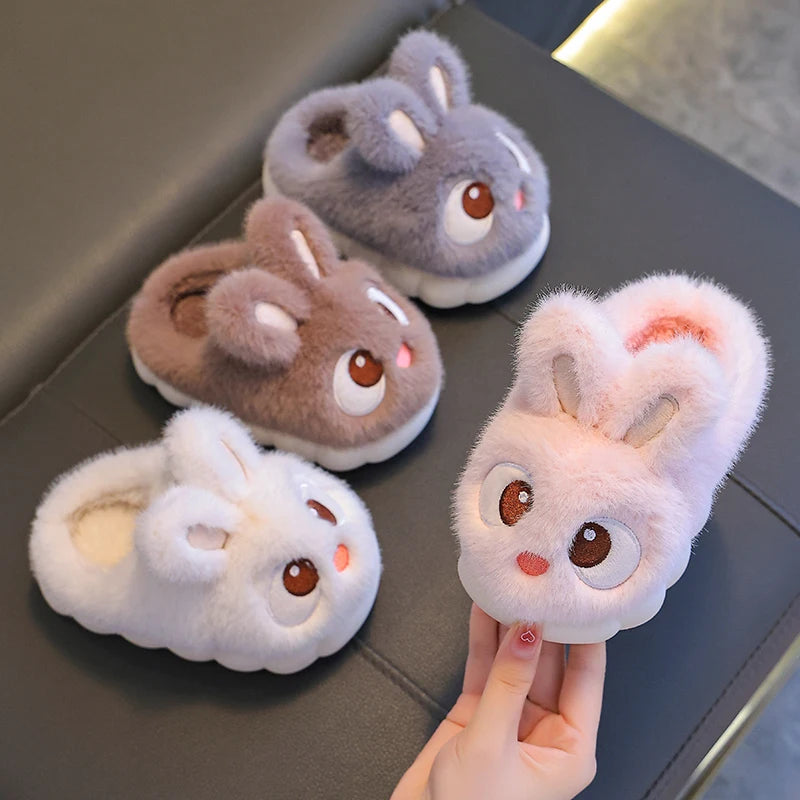 Nieuwe Winter Schattige Grote Oog Konijn Pantoffels | Waterdicht, Warm & Antislip, Knuffelige Schoenen voor Jongens & Meisjes