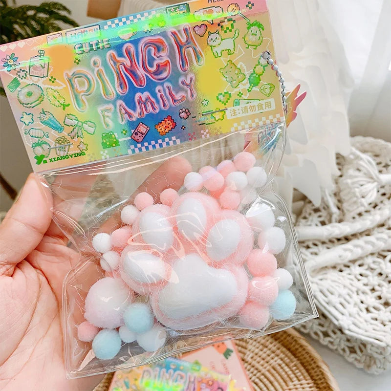 Pluchen katpoot stress speelgoed - Handgemaakt mochi speeltje, verjaardag of feest cadeau