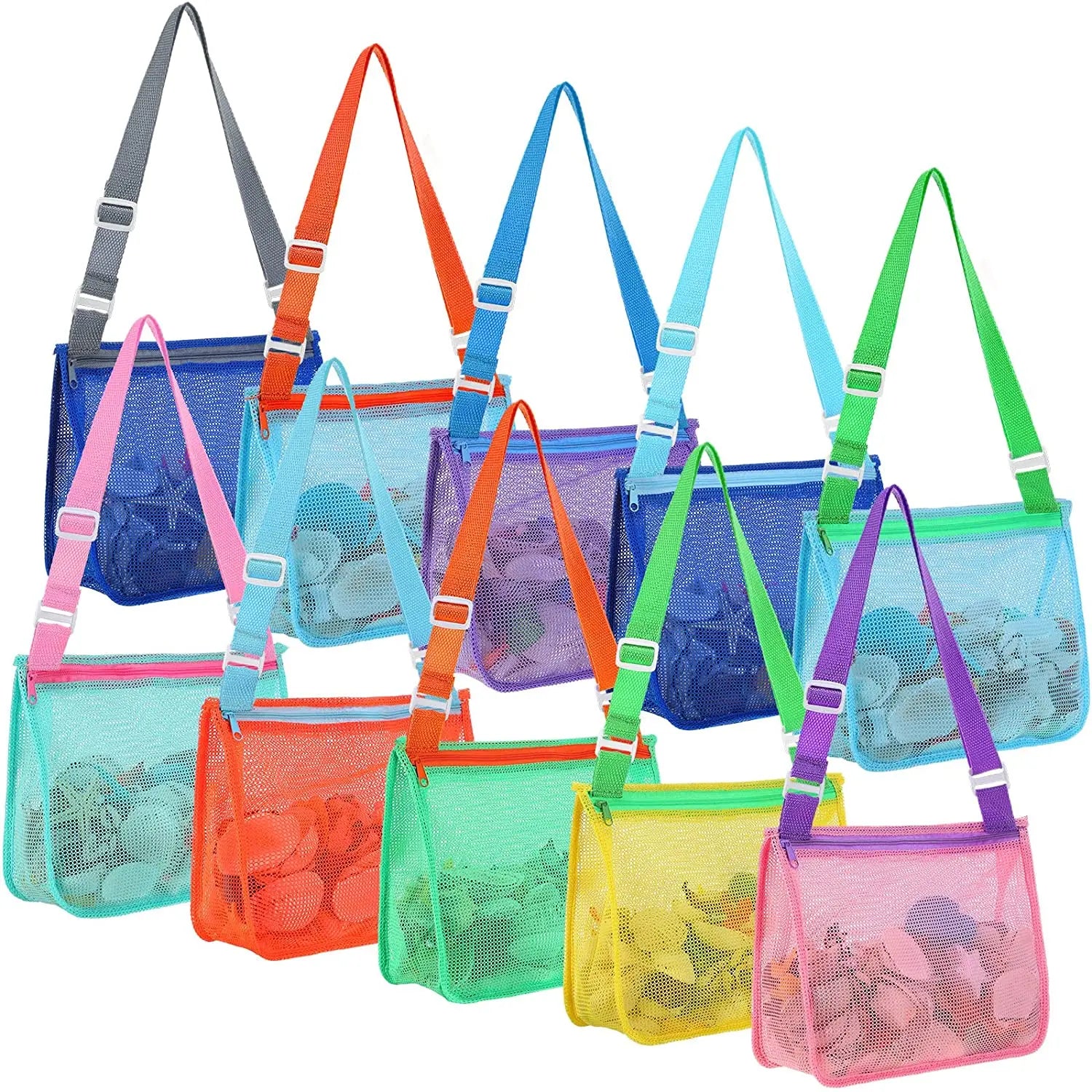 Strand Speelgoed Net Strandtas | Zand Speelgoed Tas voor Kinderen, Schelpen Verzamel Tas en Zwem Accessoires