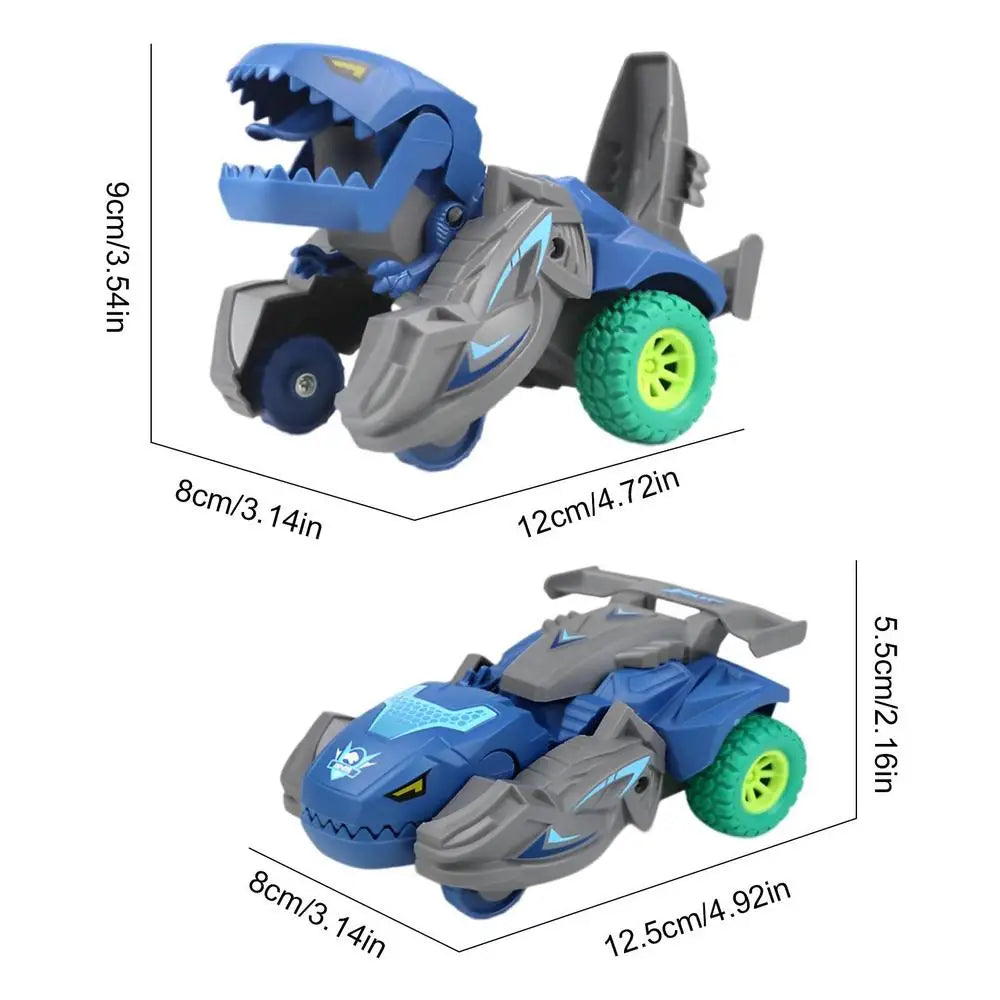 Automatische Dinosaur speelgoedauto 2-in-1 - LED Dino transformatie met muziek en licht voor kinderen vanaf 3 jaar, verjaardagscadeau