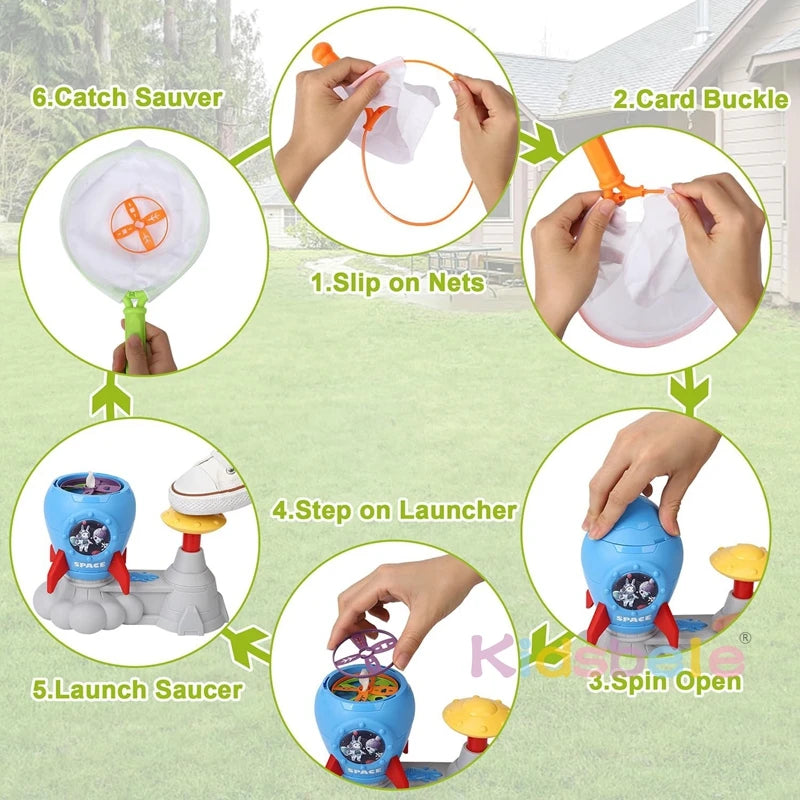 Raket Vlinder Vangspel | Voetpedaal Katapult Buitenspeelgoed