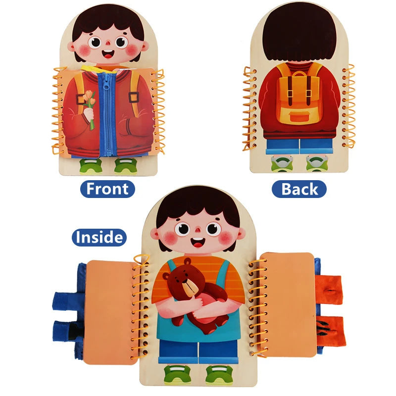 Meerlaagse Houten Drukke Plank | Montessori Vroege Educatie Spellen Stil Boek Sensorisch Speelgoed voor Peuters