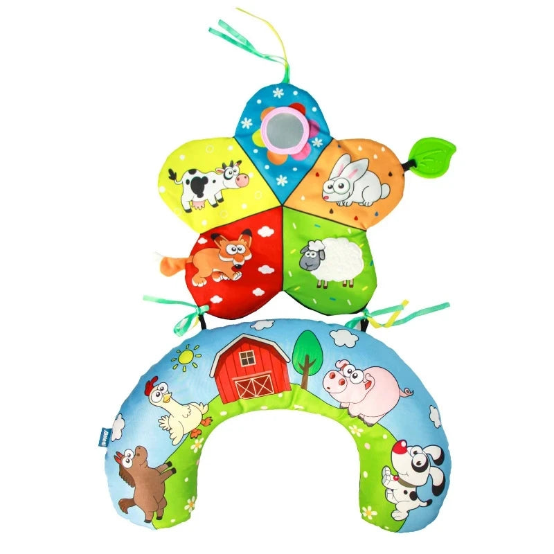Tummy Time Kussen Speelgoed | Zwart-Wit Contrast | Sensorisch Montessori Baby Speelgoed | 0–6 Maanden
