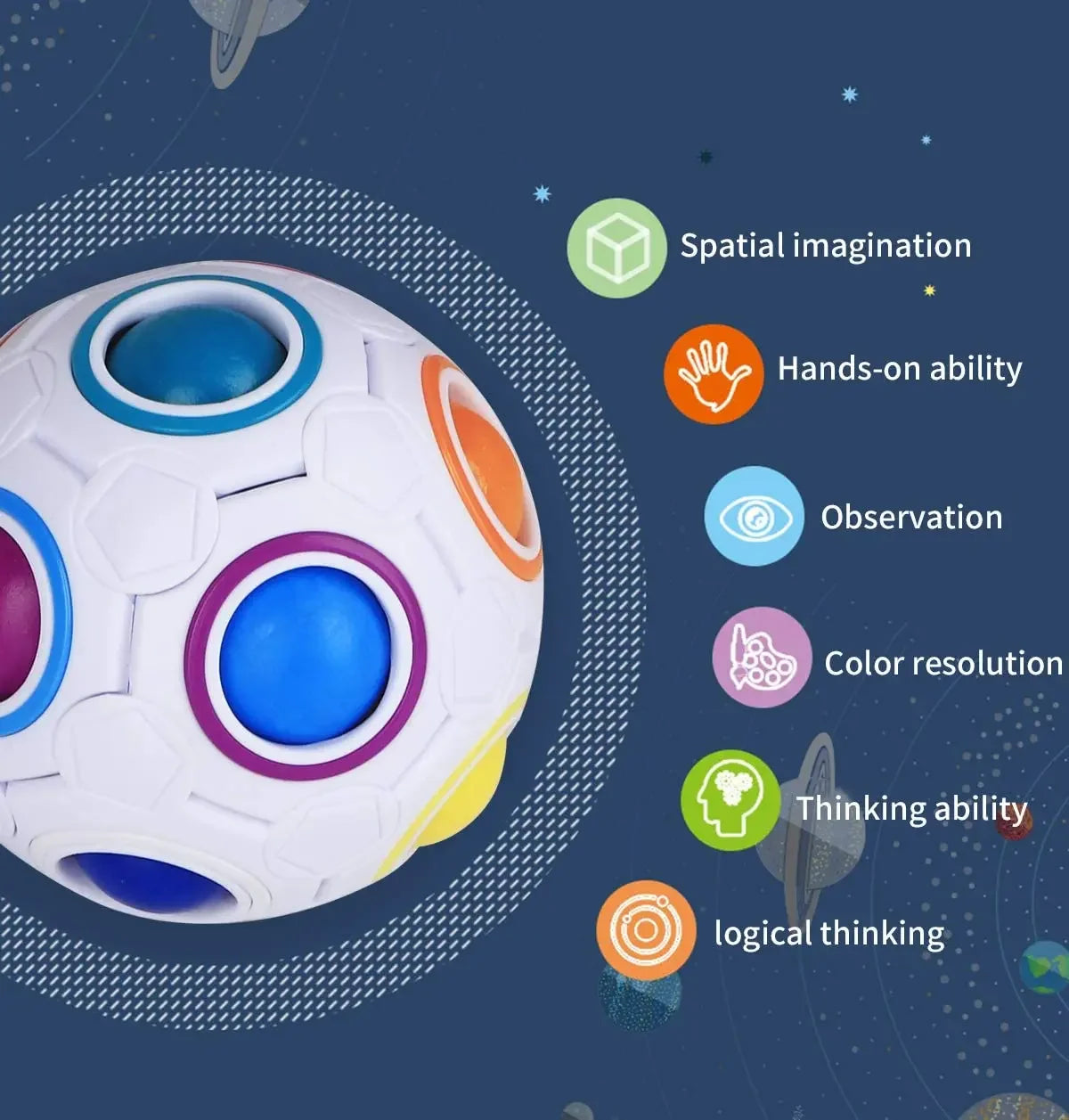 Magische Regenboog Bal - Sensorisch Anti-Stress Kubus Puzzel voor Kinderen en Volwassenen