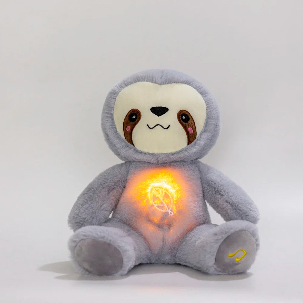 Ademende Luiaard Knuffel – Muzikaal Troostspeeltje voor Baby’s met Licht en Geluid, Slaapvriendje