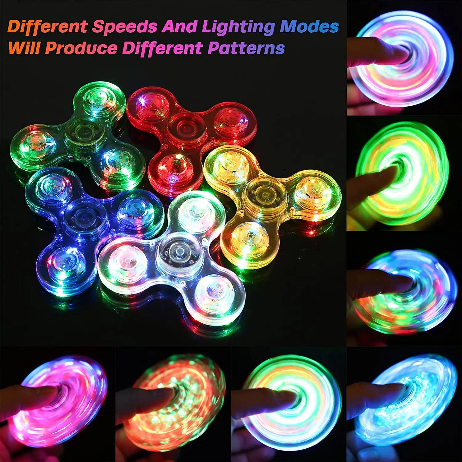 LED Oplichtende Fidget Spinner | Luminiserend Vingertop Speelgoed, Stressverlagend & Anti-angst, Feestartikelen voor Kinderen & Volwassenen