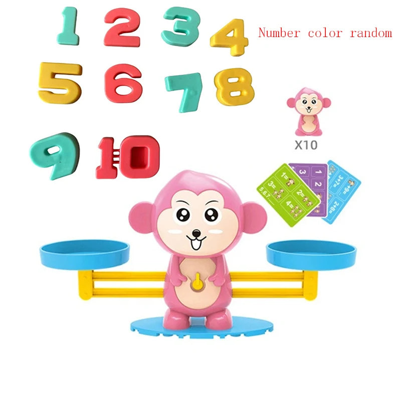 Monkey Balans Wiskundespel | Montessori Telspel voor Peuters & Kleuters
