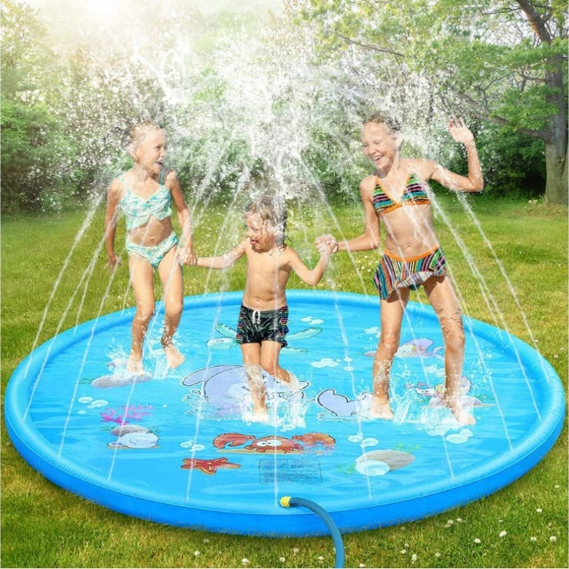 Spray Mat voor Kinderen | 100/170cm Strand Opblaasbaar Water Speelmat, Zwembad Speelgoed voor Buiten