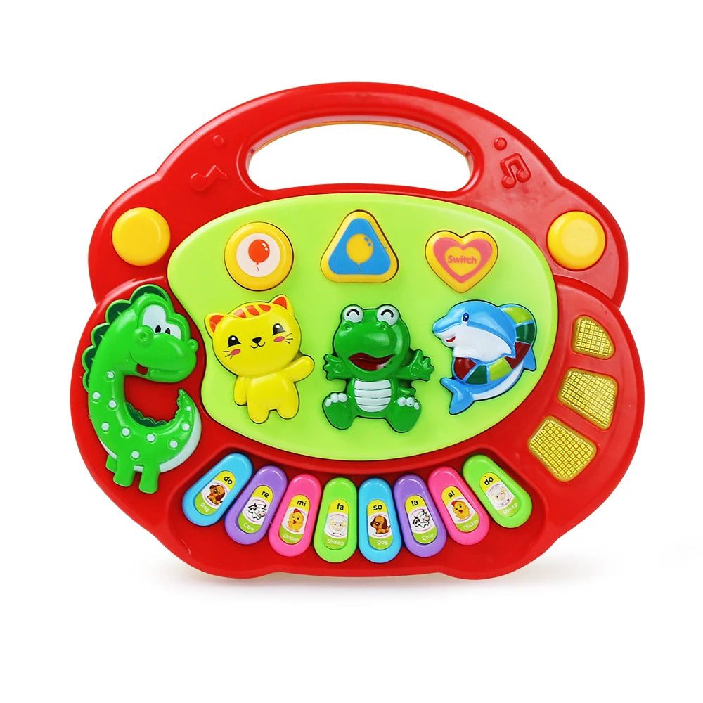 Kinder Piano Toetsenbord Set met Dierengeluiden en Knipperend Licht Baby Muziekinstrument Muzikaal Speelgoed Educatief Speelgoed Cadeaus voor Kinderen