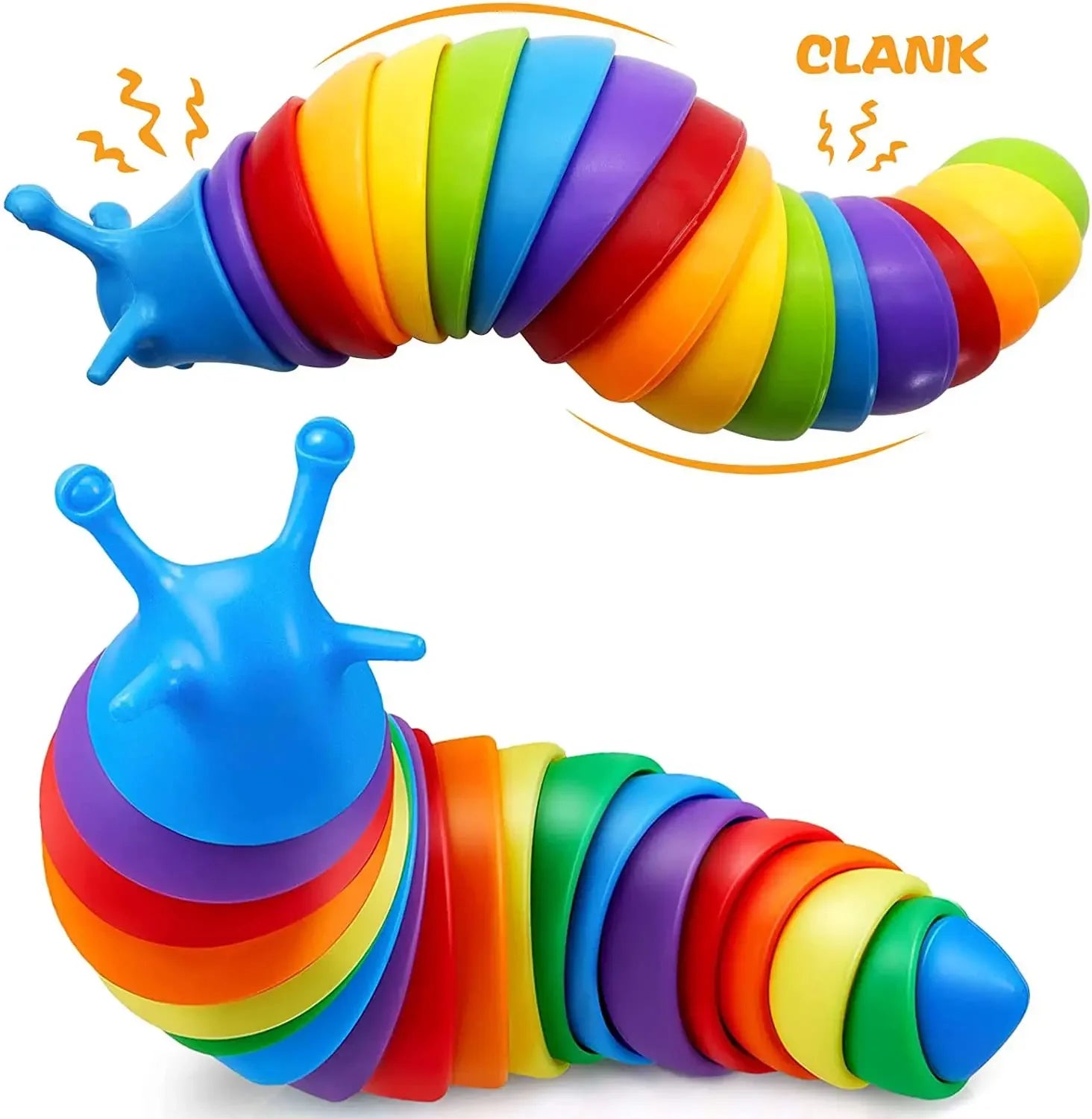 Fidget Slak Speelgoed 18cm | Kleurrijk Sensorisch Twist Rupsje, Stressverlichting voor Kinderen