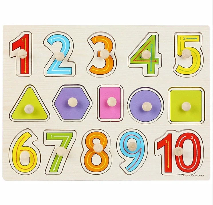 30cm Baby Toys Montessori Wooden Puzzle Hand Grab Board Educational Wood Puzzles for Kids Cartoon Animal Vehicle Gift for Child