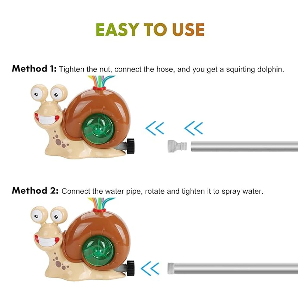 Snail Sprinkler Water Spray Outdoor Garden Backyard Water Toys Summer Yard Cartoon Splash Sprinkler Baby Bath Toy for Kids Gifts