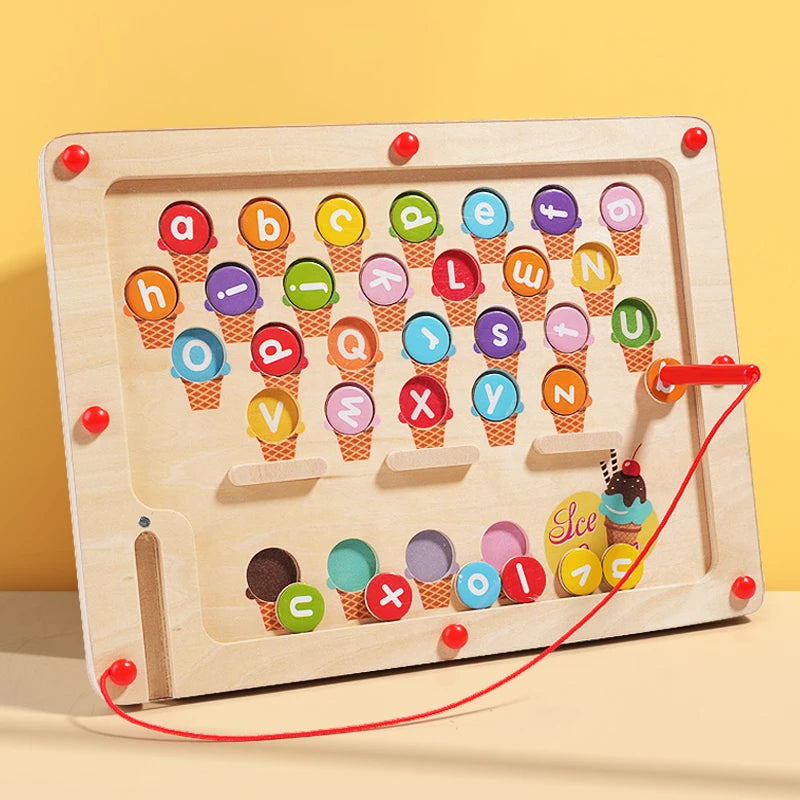 Montessori Magnetisch Kleur Sorteerspel | Houten Sensorisch Doolhof