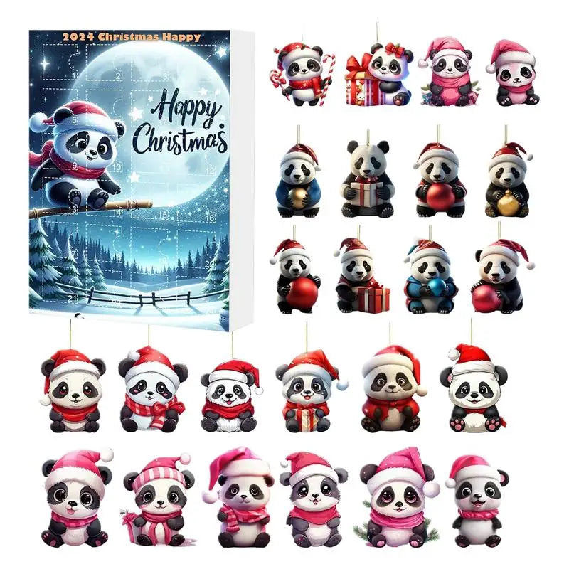 Adventskalender Kerstmis Panda Versieringen | 24 Dagen Kerstmis Advent Festival Aftelkalender Cadeau