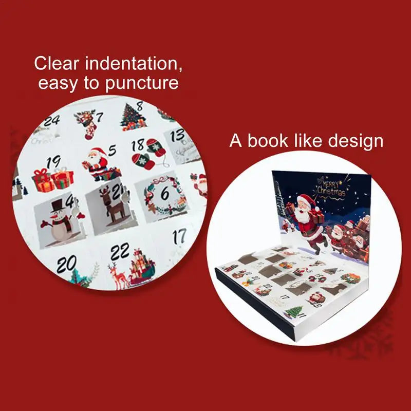 Vulbare Kerstmis Adventskalender | Creatieve 24-dagen Aftelkalender Dozen Decoratieve Kerstcadeaudozen voor Kinderen