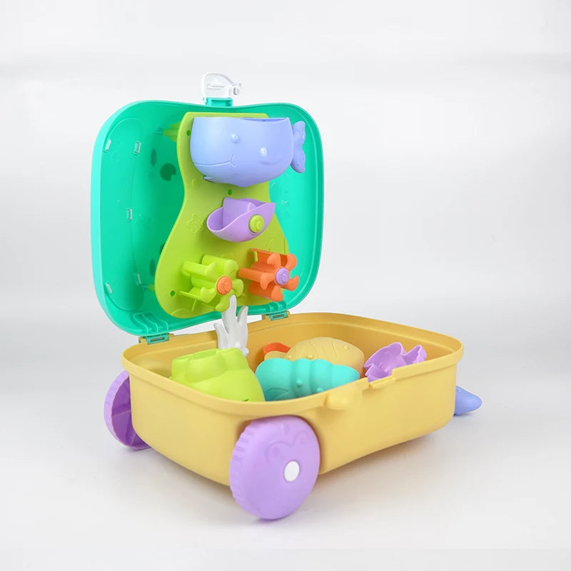Kinderspeelgoed Set voor de Zomer | Walvis Luggage Trolley Koffer met Zandschep en Water Speelgoed