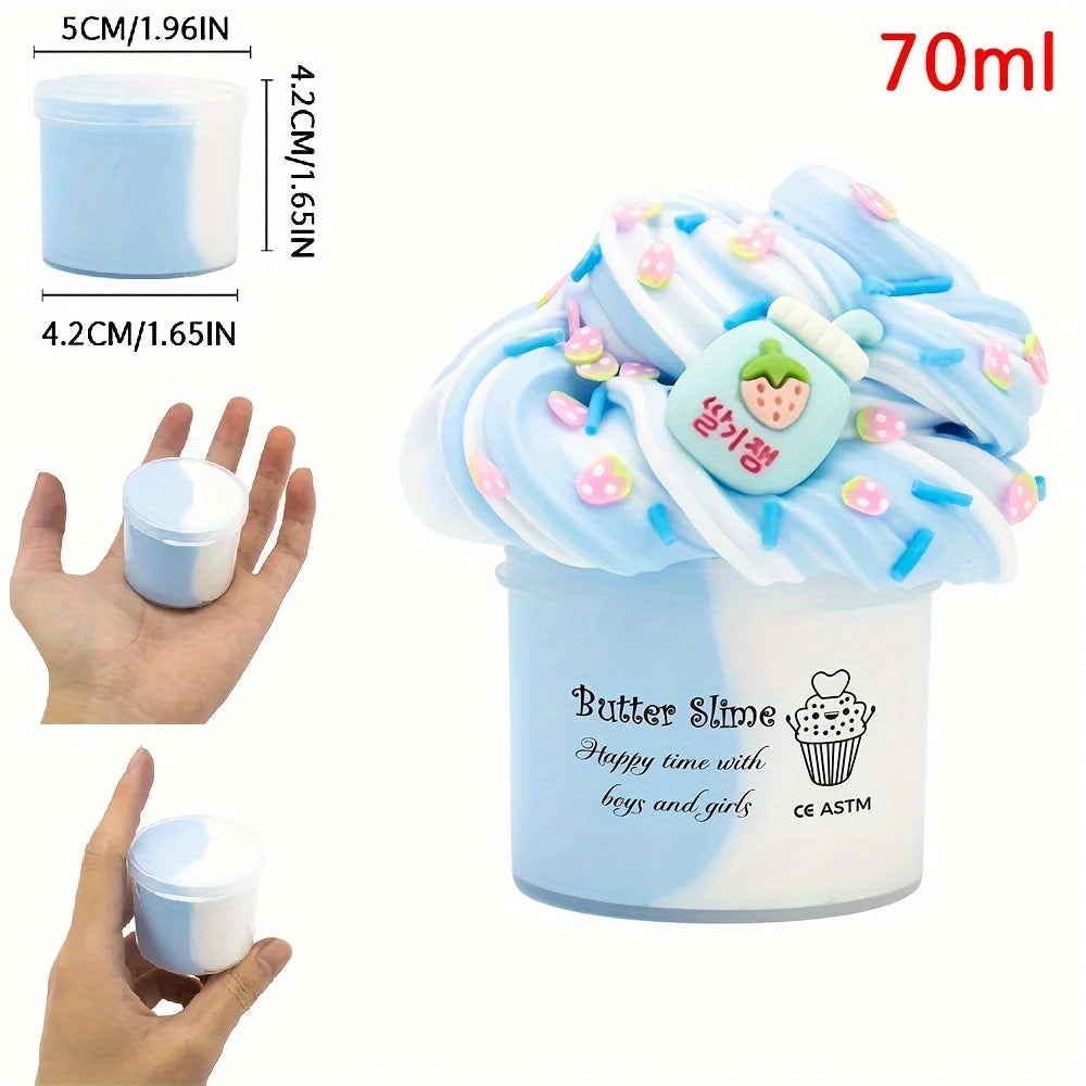 Dubbelkleurige Slime van 2,37 oz | Superzachte en Rekbare Putty, Niet-Plakkend, Educatief Speelgoed, Verjaardagscadeau voor Kinderen