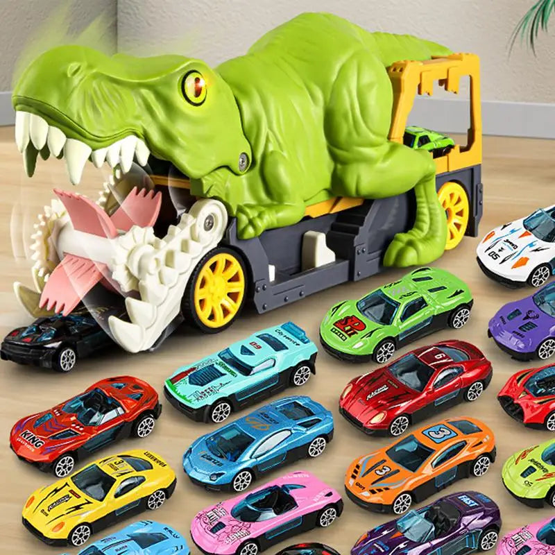 Dinosaur transporttruck - Speelgoed met automatische ejectie, spoor en metalen modellen voor kinderen